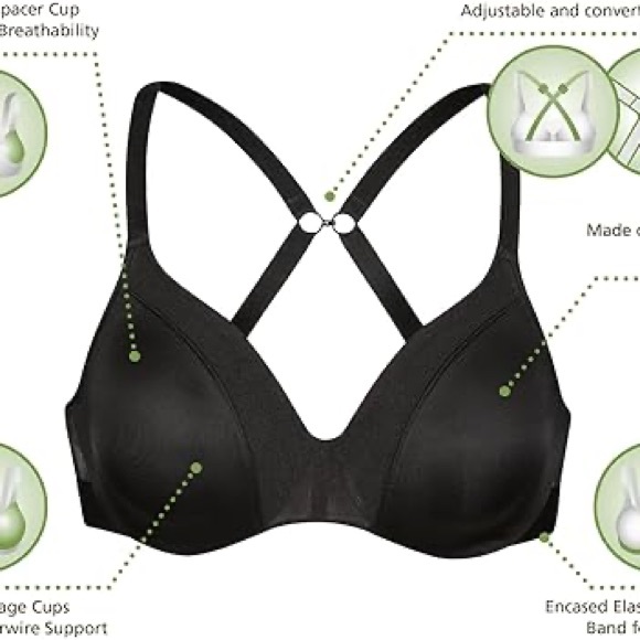 Wonderbra Womens EcoPure Everyday Essential Comfort Underwire Bra size 38 C - Picture 3 of 11